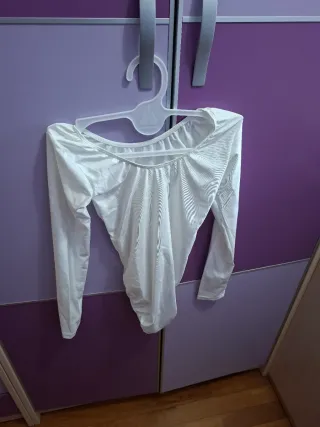 Body bailarina manga larga blanco