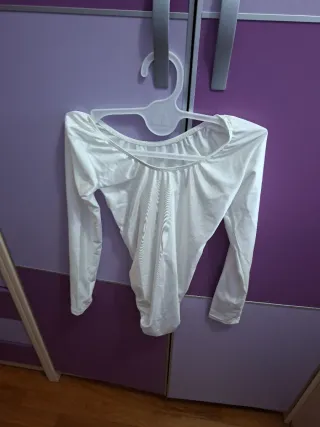 Body bailarina manga larga blanco