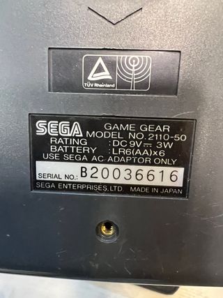 Sega Game Gear Negra + 6 Juegos