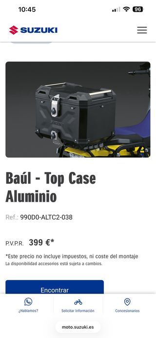 Maleta Suzuki 37L Original Top case nueva