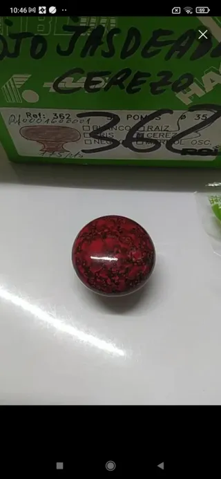 Pomo Cerezo Jaspeado Rojo Muebles