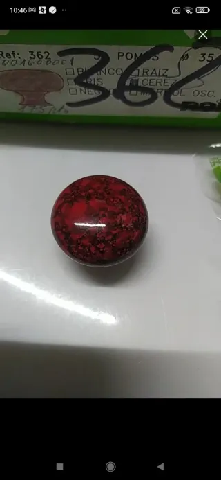 Pomo Cerezo Jaspeado Rojo Muebles