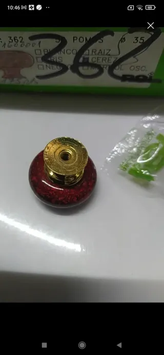 Pomo Cerezo Jaspeado Rojo Muebles