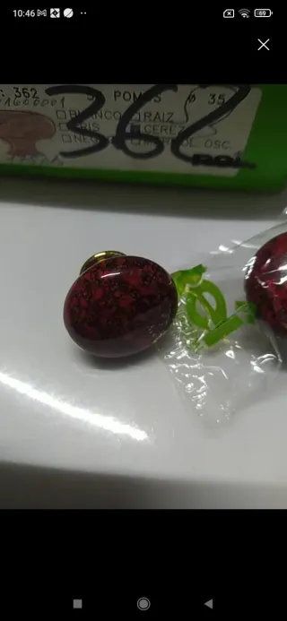 Pomo Cerezo Jaspeado Rojo Muebles