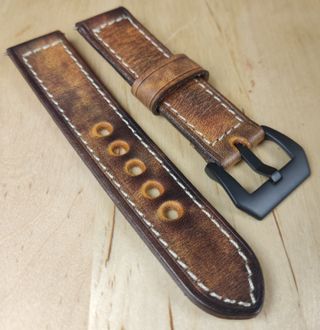 Correa de Cuero para Reloj 22mm Hecha a Mano