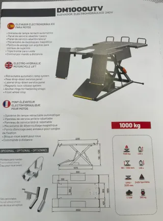 Elevador Hidráulico DM1000UTV 1000 kg.