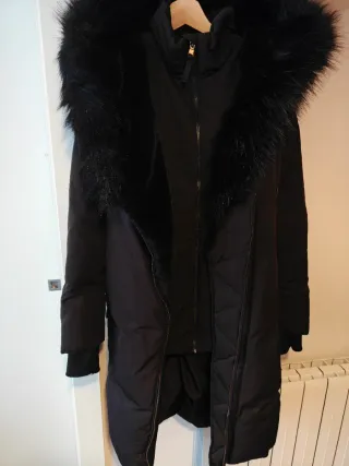 Abrigo Zara Negro Mujer