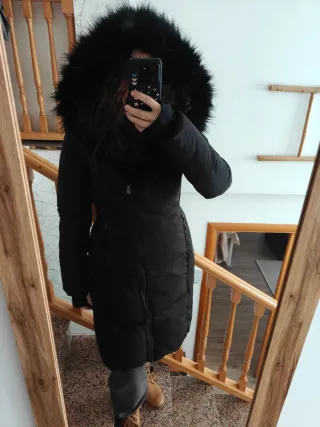 Abrigo Zara Negro Mujer