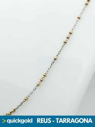 035-02-00711 CADENA ORO BICOLOR DE 18K  BOLITAS