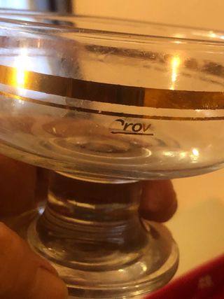 Set 5 Coppette Vetro Dorate