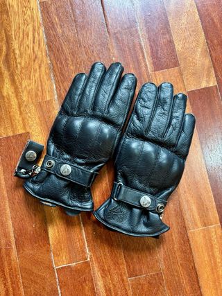 Guantes de Moto de Cuero Negro