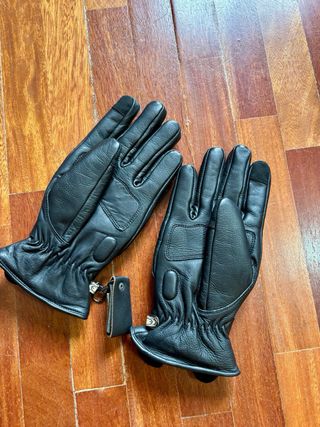 Guantes de Moto de Cuero Negro