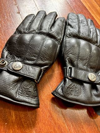 Guantes de Moto de Cuero Negro