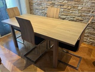 Mesa y 6 Sillas Comedor Madera y Metal