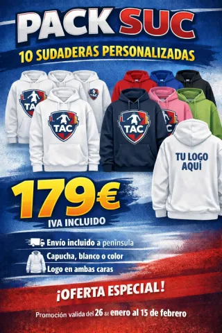 Pack 10 Sudaderas Personalizadas con y sin capucha