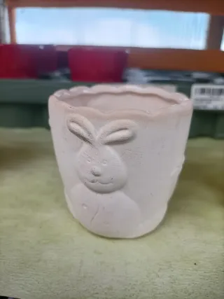 Set 3 Mini Vasi Ceramica Coniglio Gallina