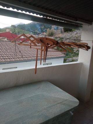 Perchas antiguas madera y hierro vintage