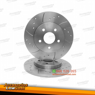 KIT DE 2 DISCOS DE FRENO PERFORADOS Y RANURADOS 2