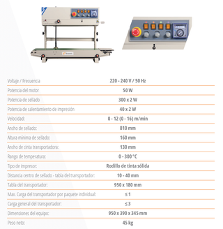 Selladora de Bolsas Vertical Continua Profesional