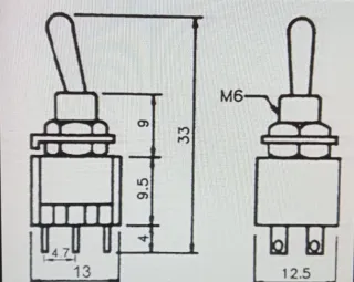 Interruptores Palanca MT5 6A 250VAC
