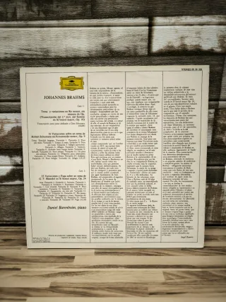 Vinilo Johannes Brahms Variaciones Piano