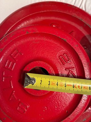 Discos de pesa Salter y barra