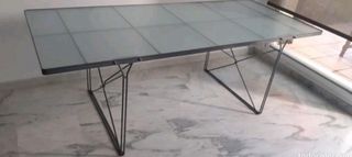 Mesa comedor vintage IKEA cristal y metal