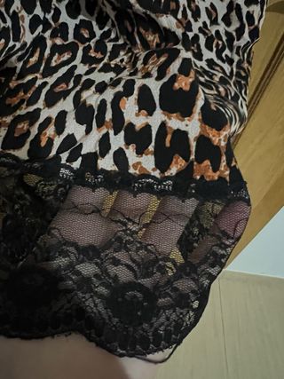 Vestido Leopardo Negro y Marrón Talla S