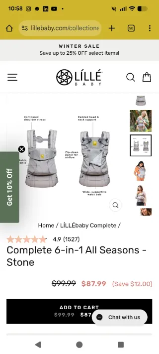 Mochila Portabebés Lillebaby Negra