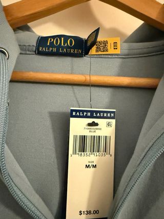 Sudadera Ralph Lauren Azul Claro Talla M Nuevo