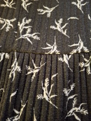 Vestido Zara Negro Blanco Manga Larga