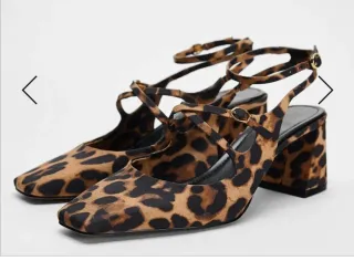 Zapatos Zara Animal Print Marrón y Negro