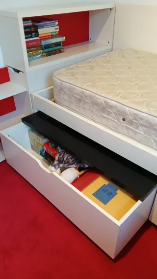 Cama nido IKEA con cajones,cabecero y escritorio