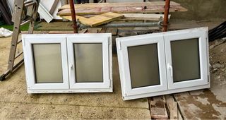 2 Ventanas blancas de PVC (2 unidades)