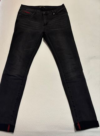 Vaqueros pitillo grises elásticos T42 cintura baja