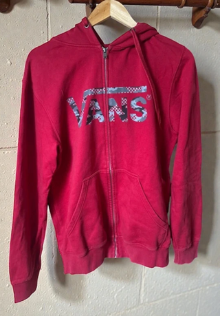 Sudadera Vans Roja Cremallera Camuflaje