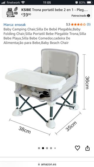 Trona de Viaje Silla Camping Bebe