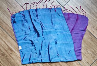 Sciarpa Seta Bicolore Blu/Viola