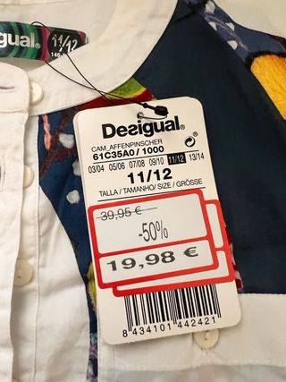Camisa Desigual Multicolor y Blanca