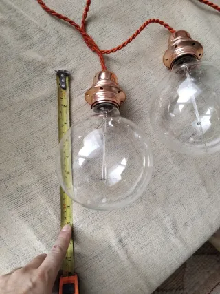 Lámpara Techo 2 Bombillas Cobre