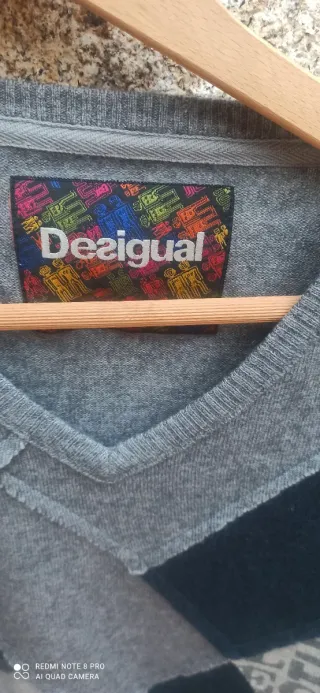 Jersey Desigual Patchwork Gris