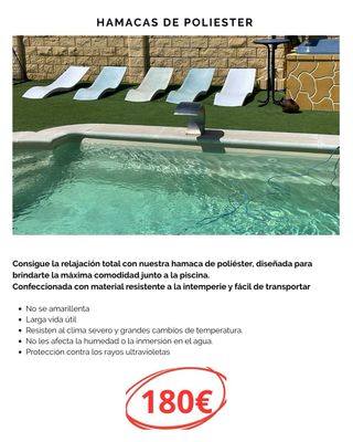 Hamacas de poliéster para piscina OFERTA 150€