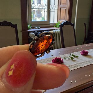 Orecchini Argento e Ambra Navette Antichi