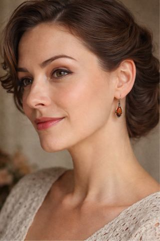 Orecchini Argento e Ambra Navette Antichi