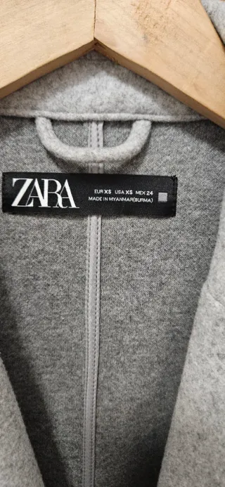 Abrigo Zara Gris Talla XS