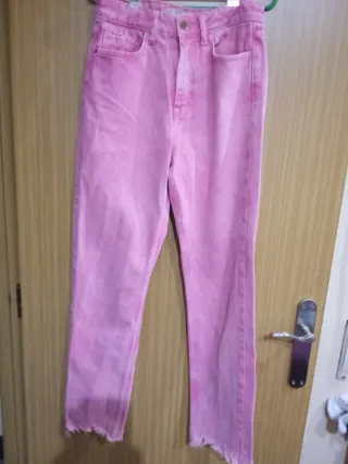 Pantalón vaquero rosa/lila XS