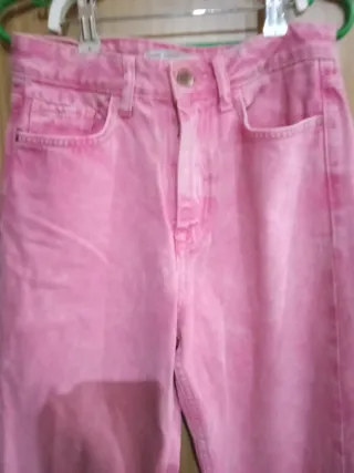 Pantalón vaquero rosa/lila XS