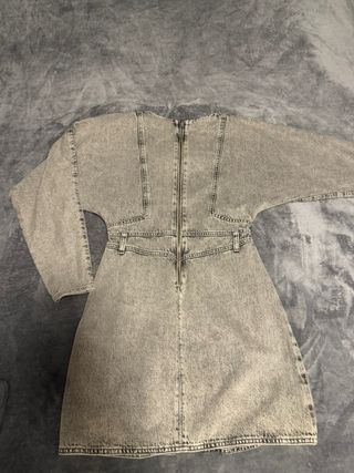 Vestido vaquero gris manga larga