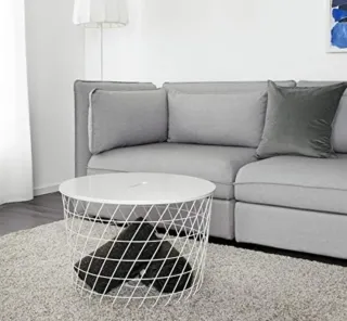 Mesa de centro redonda con almacenaje blanca Ikea