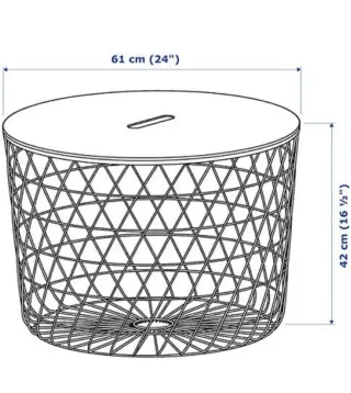 Mesa de centro redonda con almacenaje blanca Ikea